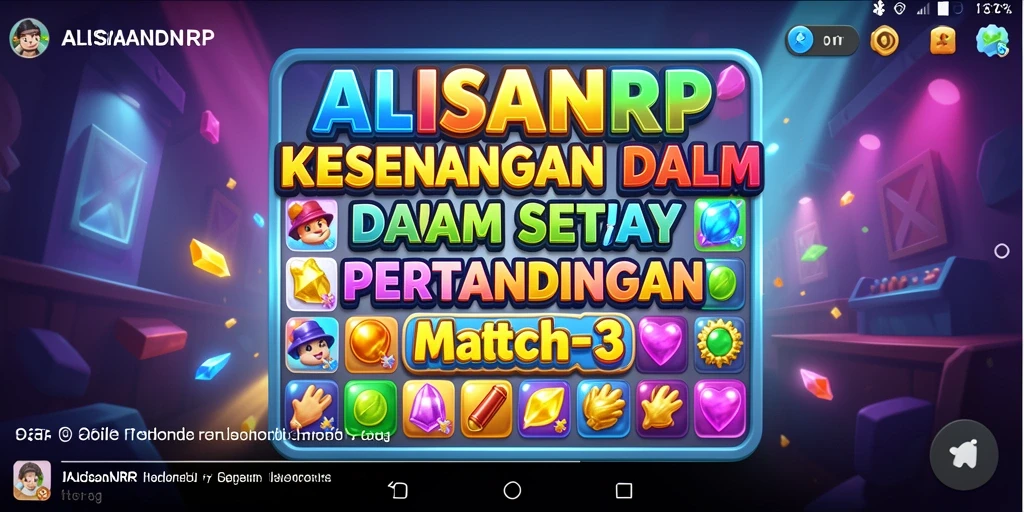 Tampilan gameplay menarik di ALISANRP dengan grafis cerah dan elemen Match-3.