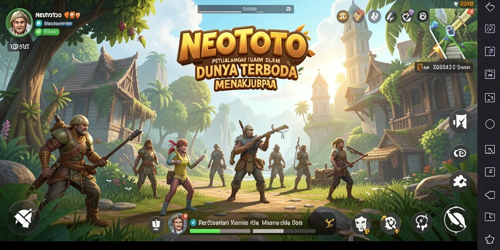 Tampilan gameplay NEOTOTO yang menakjubkan di dunia terbuka.