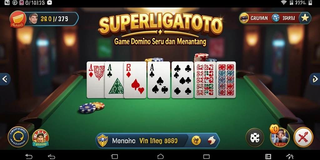 Tampilan gameplay SUPERLIGATOTO yang menegangkan dalam permainan Domino.